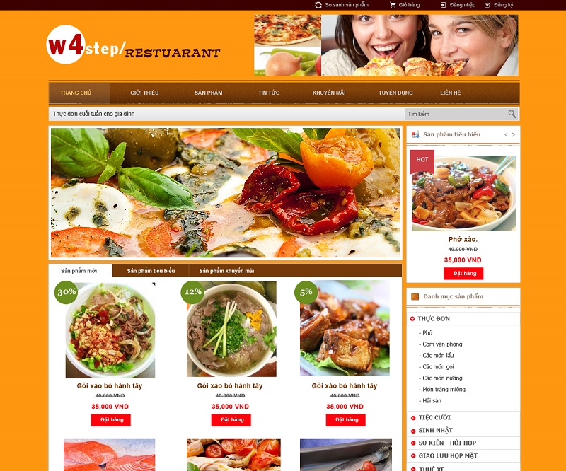  Thiết kế website nhà hàng